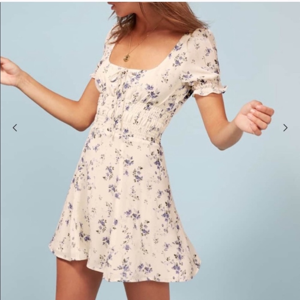 Reformation Linley Smocked Minidress sz 4